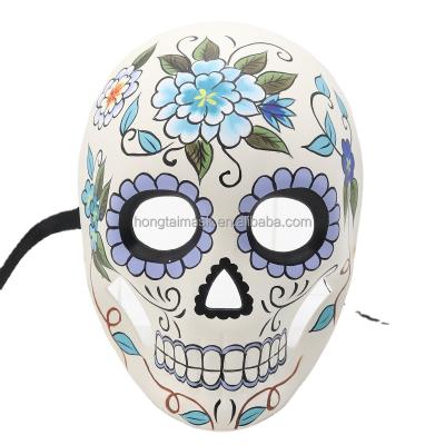 China Plastic Mask & Ribbon Tie or Elestic Band DOD 1021 Hot Sellers DOD Costume Assessories Hand Painted Skull Masquerade Mask For Day Of The Dead RTS Masks On Sales Events for sale