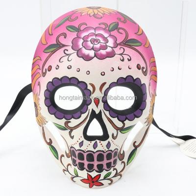 China Plastic Mask & Ribbon Tie or Elestic Band DOD 1022 Hot Sellers DOD Costume Assessories Hand Painted Skull Masquerade Mask For Day Of The Dead RTS Masks On Sales Events for sale