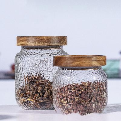 China Freshness preservation eco bamboo jars wholesale glass spice jar with bamboo lid glass jars for sale