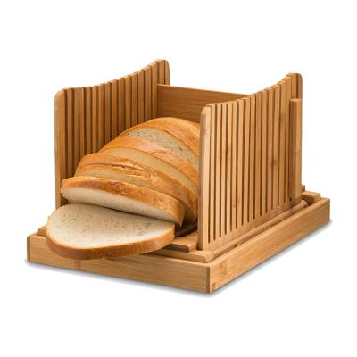 China 2021 Sustainable Products Custom Bamboo Bread Slicer For Homemade Bread Bread Bamboo Bread Box for sale