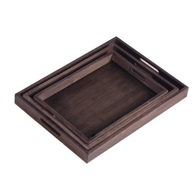 China LOGO Sustainable Eco Friendly Bamboo Hotel Costom Breakfast Restaurant Tray Tray Serving Tray for sale