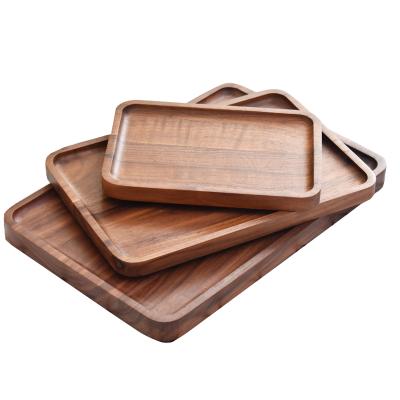 China Restaurant Breakfast Tray Costom Sustainable LOGO Biodegradable Wood Food Bamboo Rolling Tray for sale