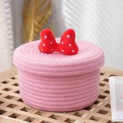 China Household Makeup Laundry Blanket Organization Bathroom Sustainable Clothes Woven Cotton Rope Storage Basket for sale