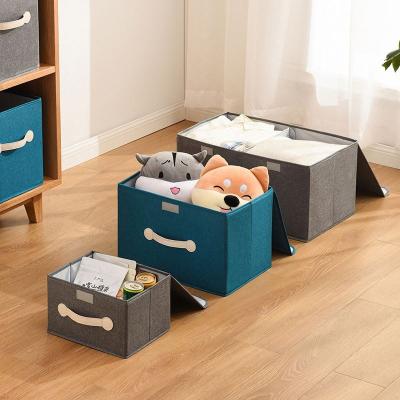 China Viable Trend To Hot Sale Canvas Cloth Storage Basket Cloth Bag Foldable Home Laundry Basket Bases Storage Basket for sale