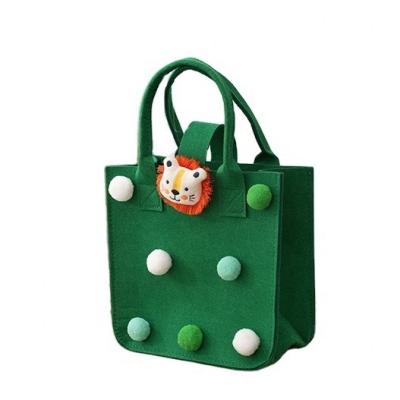 China Sustainable Custom Kids Beach Shopping Tote Storage Basket Cute Kids Felt Beach Handbags for sale