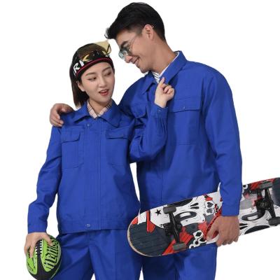 China Polyester Cotton Set Customized Logo Clothes Working Industrial Work Clothes Loose Work Out Clothes for sale