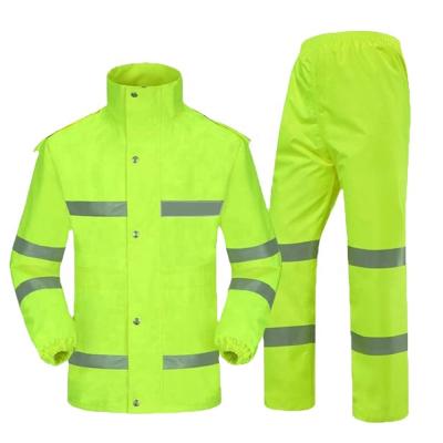 China Visibility SMASYS Waterproof Raincoat Top Set Reflective Brand Rain Pants Suit Raincoat With Reflective Tape for sale