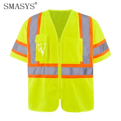 China Road Safety Workplace Safety SMASYS Retail High Visibility Vest Logo Class 3 Models Safety Vest for sale