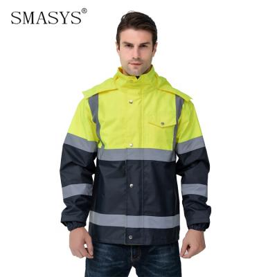 China Custom Retail SMASYS Water Proof High Visibility Construction Safety Waterproof Jacket for sale