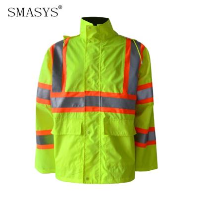 China Traffic Safety Workplace Safety High Visibility Raincoat Reflective Anorak Jacket for sale