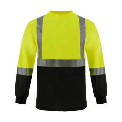 China SMASYS Reflective Tape Hi Vis Black Bottom Safety Shirts For Men Long Sleeve for sale