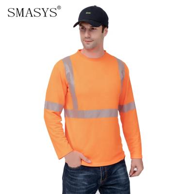 China Road Safety Workplace Safety SMASYS Retail Construction Hi-Strength Anti-Shrink Long Sleeve Reflective Safety Shirt for sale