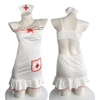 China Polyester Summer New Trend Sexy Underwear For Women Backless Nurse Role-Playing Uniform Seduction Passion BBW Sexy Lingerie for sale