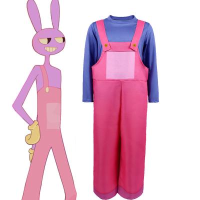 China Polyester Popular Cartoon Cosplay Costumes Digital Circus Jax Performance Clothing Set Lovely Pink Halloween Costumes 110-190cm for sale