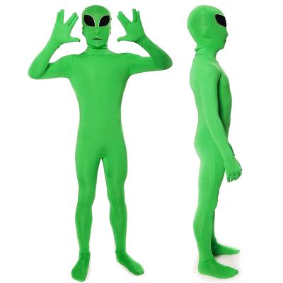 China Polyester Good Quality Halloween Clothes 3D Digital Print Green ET Cosplay Bodysuit for Kids And Adult Costumes 110-190cm Available for sale