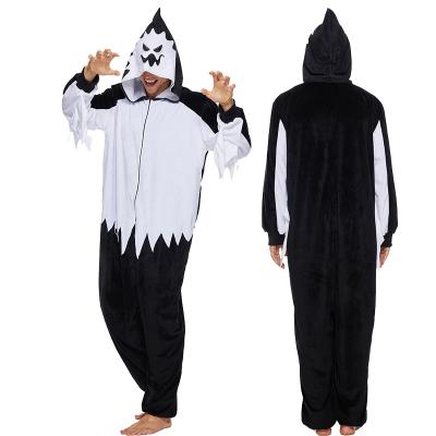 China Polyester 2024 Top sales Girls Halloween white ghost plush hooded pajamas horror ghost role-playing costume performance for sale