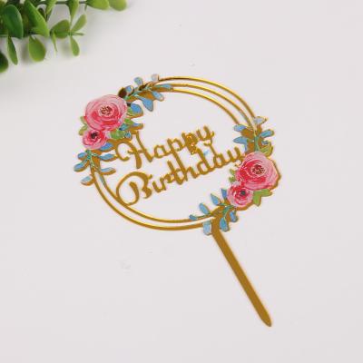 China Happy Birthday Cake Topper Party Cake Decorations Disposable Insert Decorating Supplies for sale