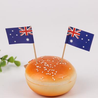 China Custom National Logo Hand Held Stick Flag Disposable Paper Toothpicks With Food Safe Certificate for sale