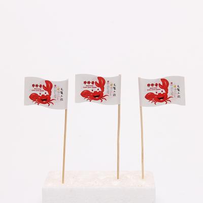 China Disposable Food For Food White Birch Country Magnet Toothpick Flag For Party for sale