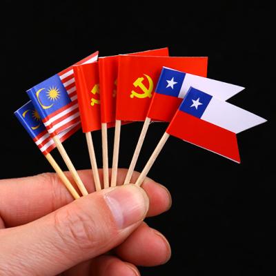 China Disposable Custom Private Stick Party Flag Paper Natural Selection With Logo for sale