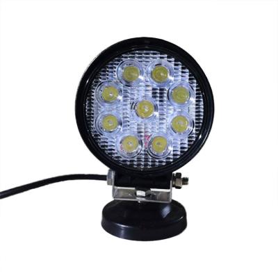 China Car Lighting New 6000K 12V 27W Round Led Worklight Lamp SUV Car Ignition Led Car Work Light for sale