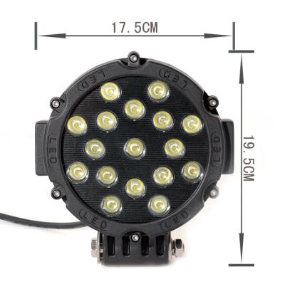 China LED Car Working Light Bestselling 4X4 4X4 12V 24Volt Truck Led Work Spot Light 51W 7inch Flood Car Around Led Work Light for sale