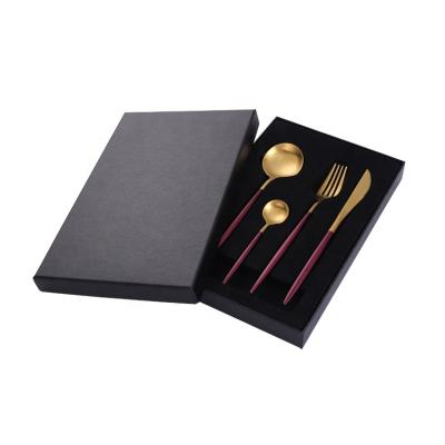 China Sustainable Hotel 4 Pcs Stainless Steel Cutlery Set, Portuguese Purple 304 Gold Stainless Steel Flatware Set for sale