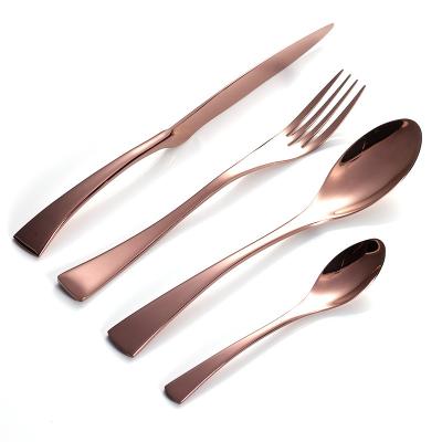 China Wholesale High Quality Reusable Rose Gold Royal Stainless Steel Viable Restaurant Cutlery for sale