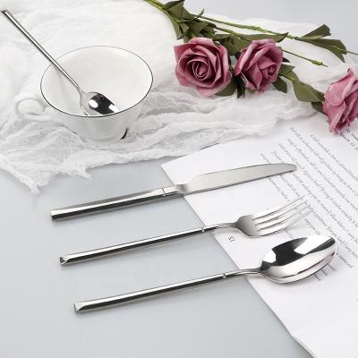 China 304 Restaurant Gift Viable Western Gold Matte Stainless Steel Spoon and Fork Knife Wedding Flatware for sale