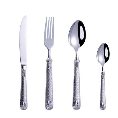 China Sustainable Custom Wedding Cutlery Set 18/10 Stainless Steel Dinnerware Flatware Set For Party for sale