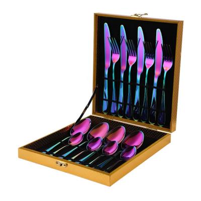 China Viable Colorful Cutlery Set Box Romantic Dinner Set 6 Piece Gift Flatware for sale