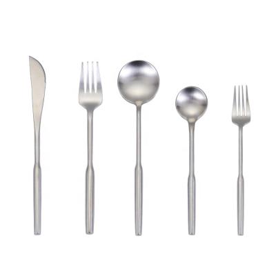 China High End Matte Travel Flatware Set Stainless Steel Spoon Knife Fork for sale