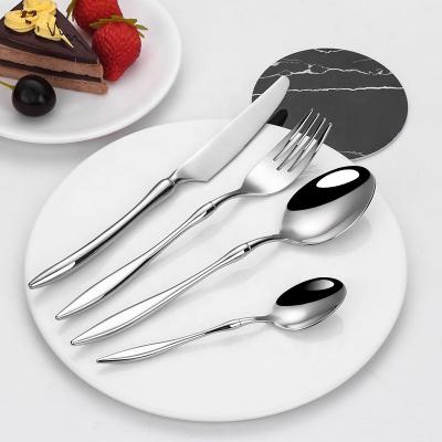 China Durable Luxury 304 Stainless Steel Wedding Party Cutlery Set Customized Flatware for sale