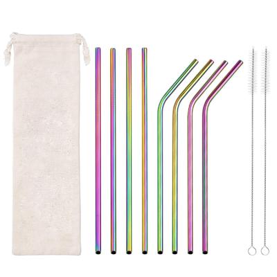 China Sustainable Eco Friendly Custom Metal Drinking Straws Set , Reusable Stainless Steel Straw for sale