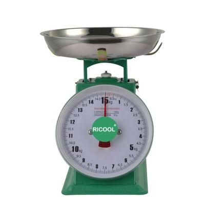 China Painted Steel Double Spring Scale Food Kitchen Supplies Mechanical Weighing Scale 15kg for sale