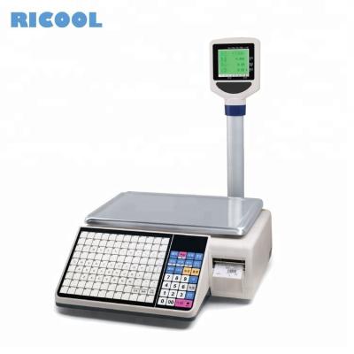 China Printe Barcode Barcode Weighing Scale Electronic With Label Printer With RS232 And Ethernet Port Support Multi Language for sale