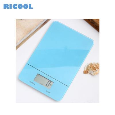 China With Scale Tray RC-K07 Tempered Glass 5000g 1g Digital Kitchen Scale with Grams Ounces and Pounds for sale