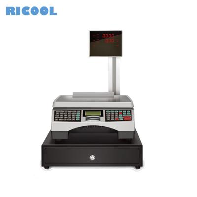 China Strong Printe Barcode ABS Materials Cash Scale with Cash Box, High Accuracy Load Cell, Heavy Duty Body for sale