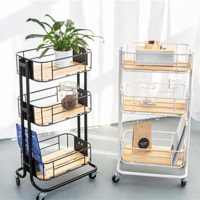 China Unique Modern Style Design Kitchen Storage Mobile Metal Trolley Cart Kitchen Furniture Cart for sale