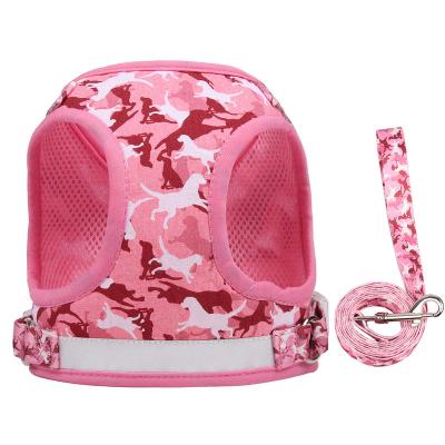 China Retro Reflective Embroidery Dog Harness Pet Vest Soft Padded Mesh No Pull Pet Dog Harness for sale