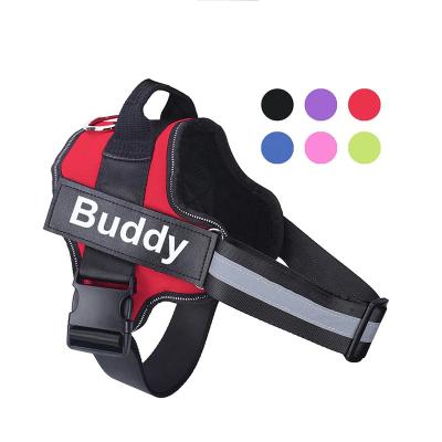 China Customized No Pull Dog Harness Customized ID Patch Breathable K9 Reflective Pet Harness Chest Blind Nylon Strap Dropshipping for sale