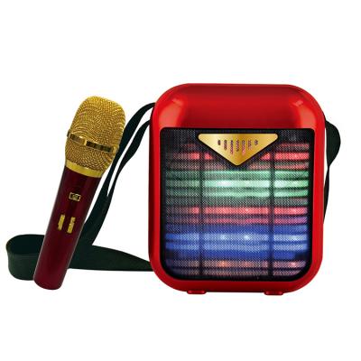 China PA BT wireless colorful wireless microphone portable karaoke audio speaker with 7 color dance light YS-A21 for sale