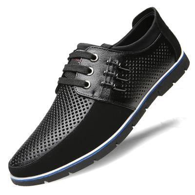 China Flat 2022 hot sale fashion men upper layer genuine leather shoes office formal shoes hollow out mens elegant shoes for sale