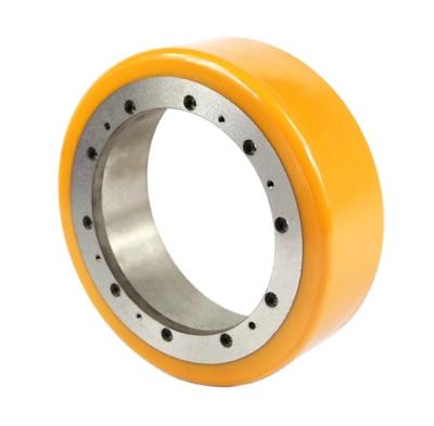 China Forklift Customize Yellow Electric Forklift Drive Wheels For Sale Forklift Wheels PU Steel Wheel for sale