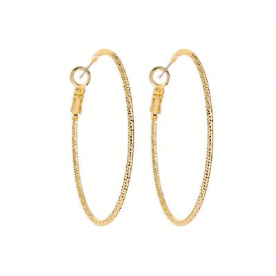 China ALLOY High Quality Minimalist Gold Plated Large Simple Circle Earrings for sale