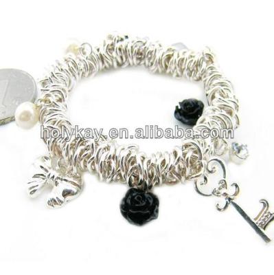 China ALLOY Wholesale 2014 Fashion Silver Plating Jewelry , Latest Design Multi Charms Bracelet For Women for sale