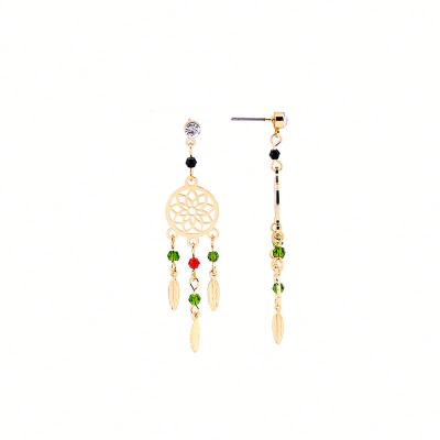 China Gold Plated Hollow Lotus Flower Circle Chandelier Hiphop Earrings for sale