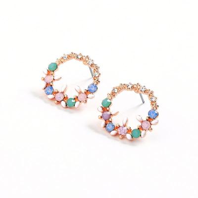 China Cute Multi Colors Crystal Hoop Earring for sale