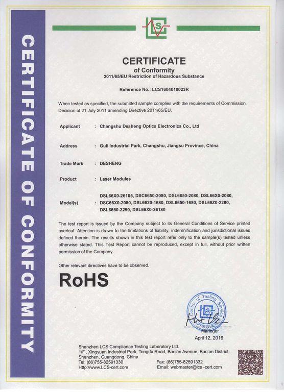 RoHS - Changshu Desheng Optics Electronics Co., Ltd.