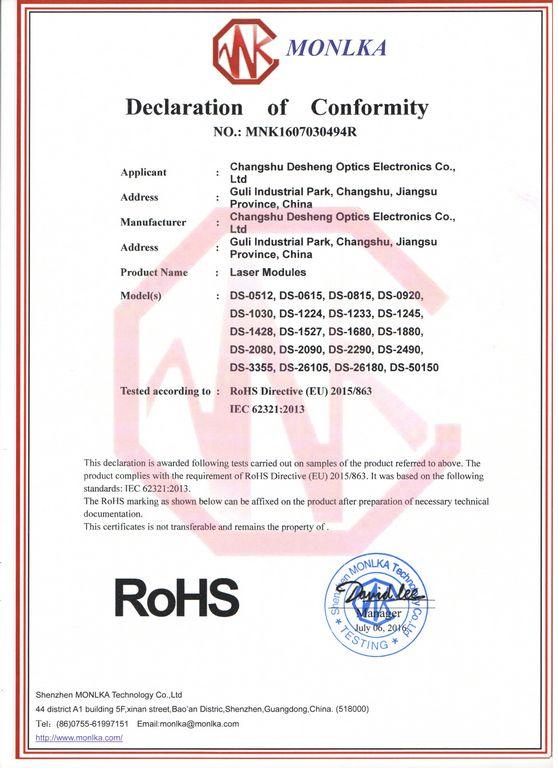 RoHS - Changshu Desheng Optics Electronics Co., Ltd.